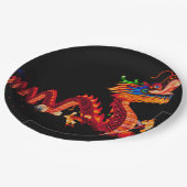 パレ白熱［赤熱］光を放つ中国のードドラゴン ペーパープレート (アングル)