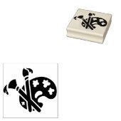 パレ絵を描ットとブラシ ラバースタンプ (押印)