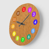 パレ絵を描ットレインボーカラーズラージクロック ラージ壁時計 (傾斜)