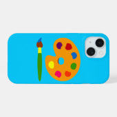 パレ絵を描ット iPhone 15ケース (裏面横)