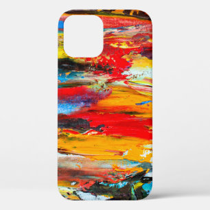 パレ絵画ットナイフブラック,パリ,レッド,whiのアート iPhone 12ケース