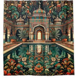 「パレ華美スプール反射」 シャワーカーテン