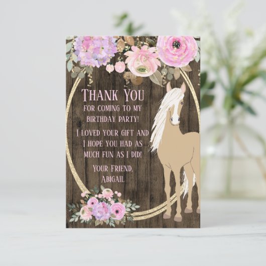 パロかわいらしミノの馬と花をバーンウッドに サンキューカード (スタンド正面)