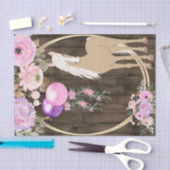 パロかわいらしミノの馬と花をバーンウッドに 薄葉紙 (クラフト)