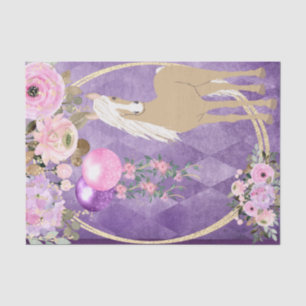 パロかわいらしミノピンクと紫の花馬 薄葉紙