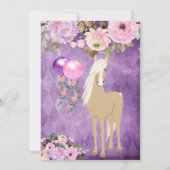パロかわいらしミノホースピンクパープルフローラ誕生日 招待状 (裏面)