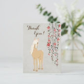 パロかわいらしミノポニーとフラワーホースサンキューバッド ポストカード (スタンド正面)