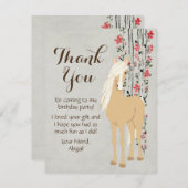 パロかわいらしミノポニーとフラワーホース サンキューカード (正面/裏面)