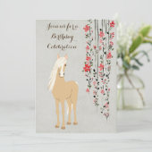 パロかわいらしミノポニーアンドフラワーズホース誕生日 招待状 (スタンド正面)
