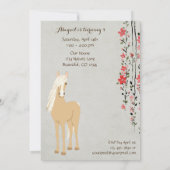 パロかわいらしミノポニーアンドフラワーズホース誕生日 招待状 (裏面)