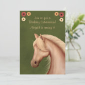 パロかわいらしミノ&フラワーズホース誕生日招待状 招待状 (スタンド正面)