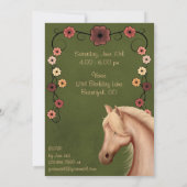 パロかわいらしミノ&フラワーズホース誕生日招待状 招待状 (裏面)