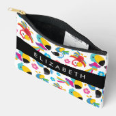 パロカラフルツ、トロピカルパロツ、お名前 アクセサリーポーチ (見開き)