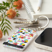 パロカラフルツ、トロピカルパロツ、お名前 キーホルダー (正面右)