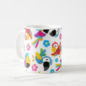 パロカラフルツ、トロピカルパロツ、お名前 コーヒーマグカップ (正面左)