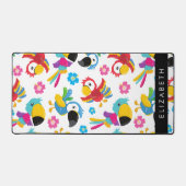 パロカラフルツ、トロピカルパロツ、お名前 デスクマット (正面)