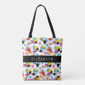 パロカラフルツ、トロピカルパロツ、お名前 トートバッグ (裏面)