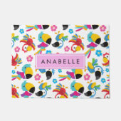 パロカラフルツ、トロピカルパロツ、お名前 ドアマット (正面)