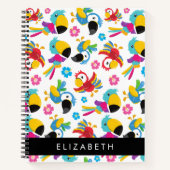 パロカラフルツ、トロピカルパロツ、お名前 ノートブック (正面)