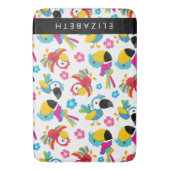 パロカラフルツ、トロピカルパロツ、お名前 バスマット (正面縦)