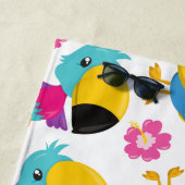 パロカラフルツ、トロピカルパロツ、お名前 ビーチタオル (インサイチュ)