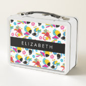 パロカラフルツ、トロピカルパロツ、お名前 メタルランチボックス (裏面)