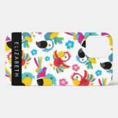 パロカラフルツ、トロピカルパロツ、お名前 Case-Mate iPhoneケース (裏面 (横))