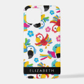パロカラフルツ、トロピカルパロツ、お名前 iPhoneケース (裏面)
