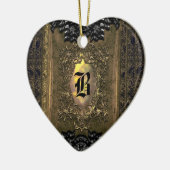 パロコレッエレガントトオールドワールドチャームモノグラム セラミックオーナメント (左)