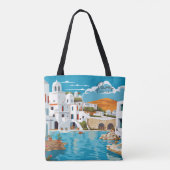 パロスギリシャヴィンテージアートトラベルイラストレーション トートバッグ (裏面)