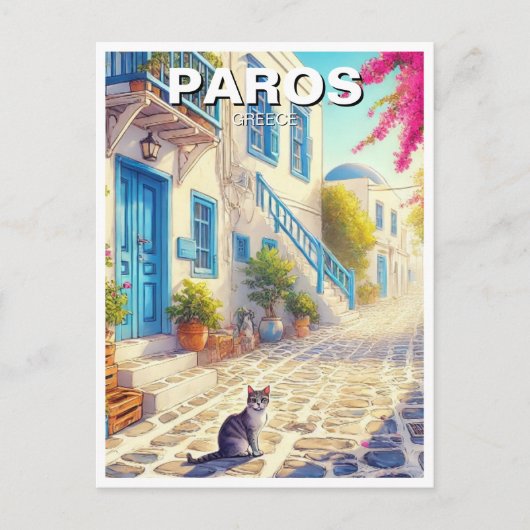 パロスギリシャ諸島トラベルネコ ポストカード (正面)