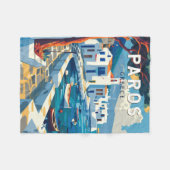 パロスペリシャトラベルアートヴィンテージ フリースブランケット (正面(横))