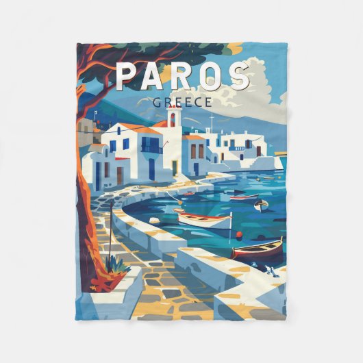 パロスペリシャトラベルアートヴィンテージ フリースブランケット (正面)