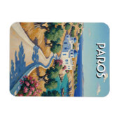 パロス ギリシャ 島々 旅行 水彩画 マグネット (横)