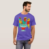 パロッおもしろいト飲む鳥ハワイ熱帯地方 Tシャツ (正面フル)