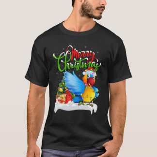 パロッおもしろいドバードラバークリスマス照明パロットクリス Tシャツ