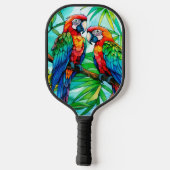 パロッカラフルトのステンドグラス ピックルボールラケット (裏面)