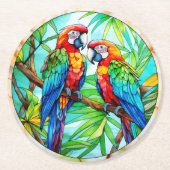 パロッカラフルトのステンドグラス ラウンドペーパーコースター (正面)