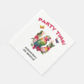 パロッカラフルト熱帯児の誕生日パーティー スタンダードランチョンナプキン (角)