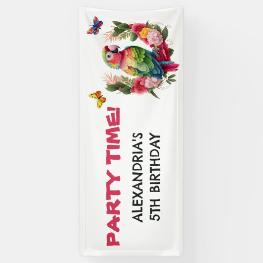 パロッカラフルト熱帯児の誕生日パーティー 横断幕 (縦)