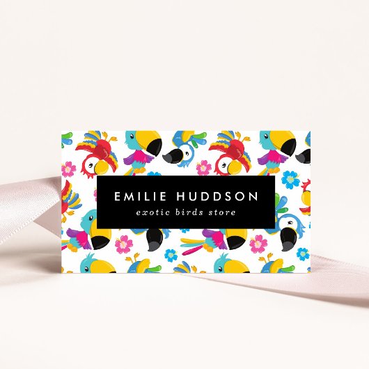 パロッカラフルト、花、ペットショップ、バードストア 名刺