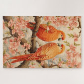 パロッツとさくらんぼの花 ジグソーパズル (横)