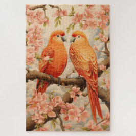 パロッツとさくらんぼの花 ジグソーパズル