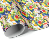 パロッツとパーム葉 ラッピングペーパー (ロールコーナー)