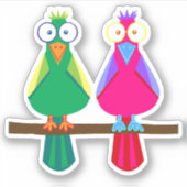 パロッツカラフルの大目漫画のキャラクター シール (正面)