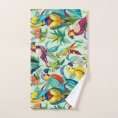 パロッツ水色のカスタムパターン バスタオルセット (ハンドタオル)