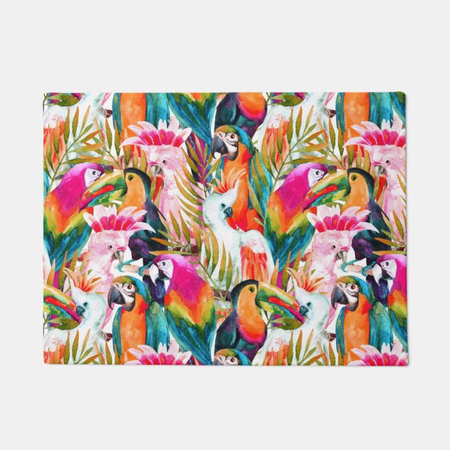 パロッツ&パーム葉ズ ドアマット (正面)