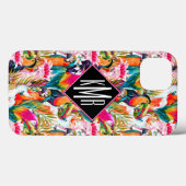 パロッツ&パーム葉ズ |モノグラム Case-Mate iPhoneケース (裏面 (横))