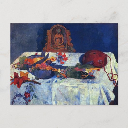 『パロットとの静寂』 – ポール・ゴーギン ポストカード (正面)