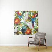 パロットとシームレスな熱帯パターン。 タペストリー (インサイチュ)